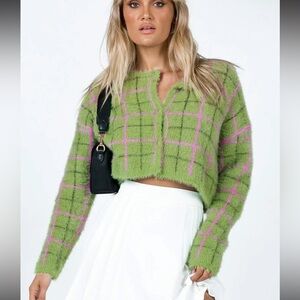 Princess Polly AVANTI CARDIGAN GREEN